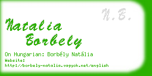 natalia borbely business card