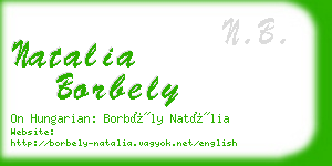 natalia borbely business card